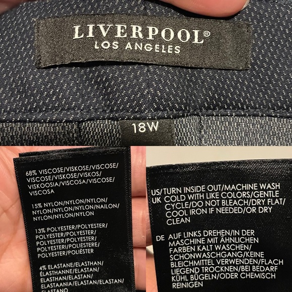 Liverpool Womens Pants Navy Blue Stretch Straight Career Size 18 - Picture 10 of 10